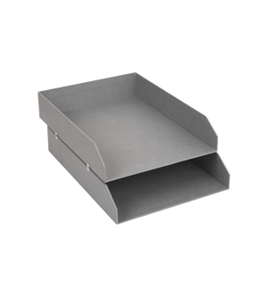 Das Bigso HAKAN Dokumentenablage Set 2 Stk. in Grau bietet zwei offene Ablagen für A4-Dokumente - ideal als Schreibtisch Organizer.