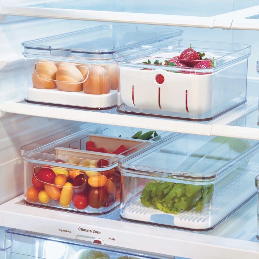 iDesign CRISP - Aufbewahrungsbehälter mit Trennwand KLAR - Klein - BINS AND BOXES